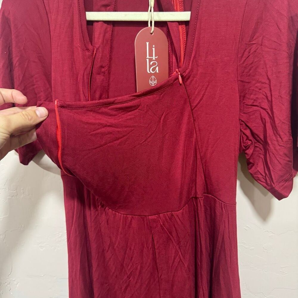 Lila CASSIDY LABOR & POSTPARTUM GOWN Crimson - Picture 10 of 14